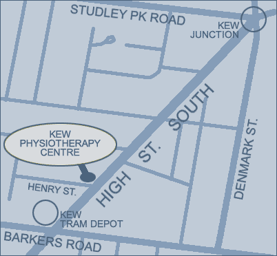 Map of Kew Physio surrounds